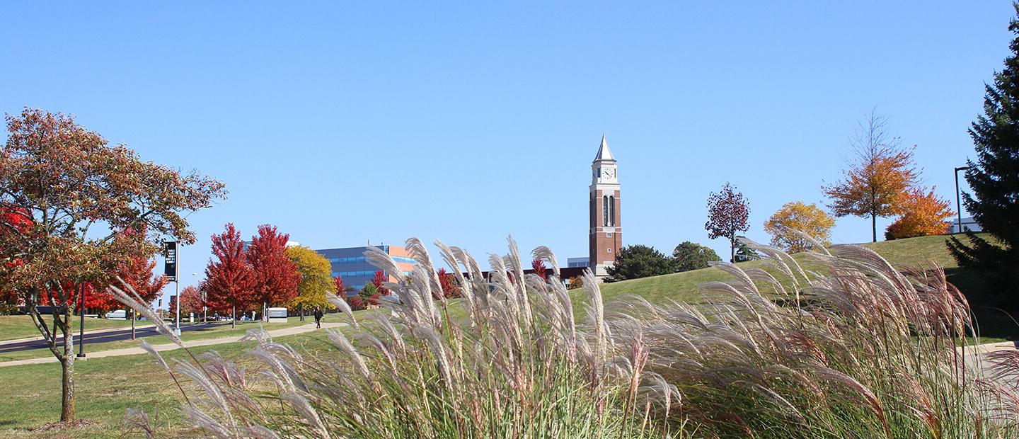 A view of Elliott Tower on Oakland University campus